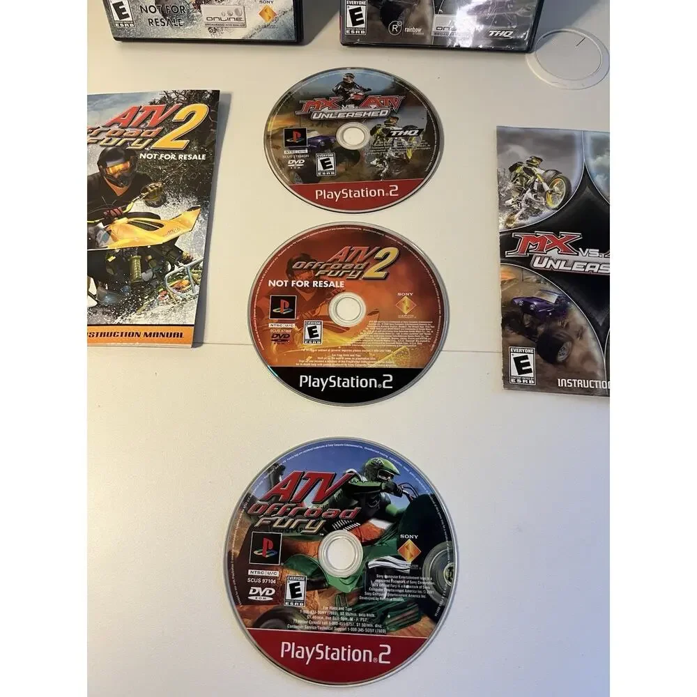 ATV Offroad Fury 1 & 2 and MX vs ATV Unleashed PlayStation 2 PS2 Lot Of 3 Works